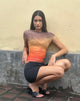 Image de Bastille Top en maille imprimée Orange Sunset