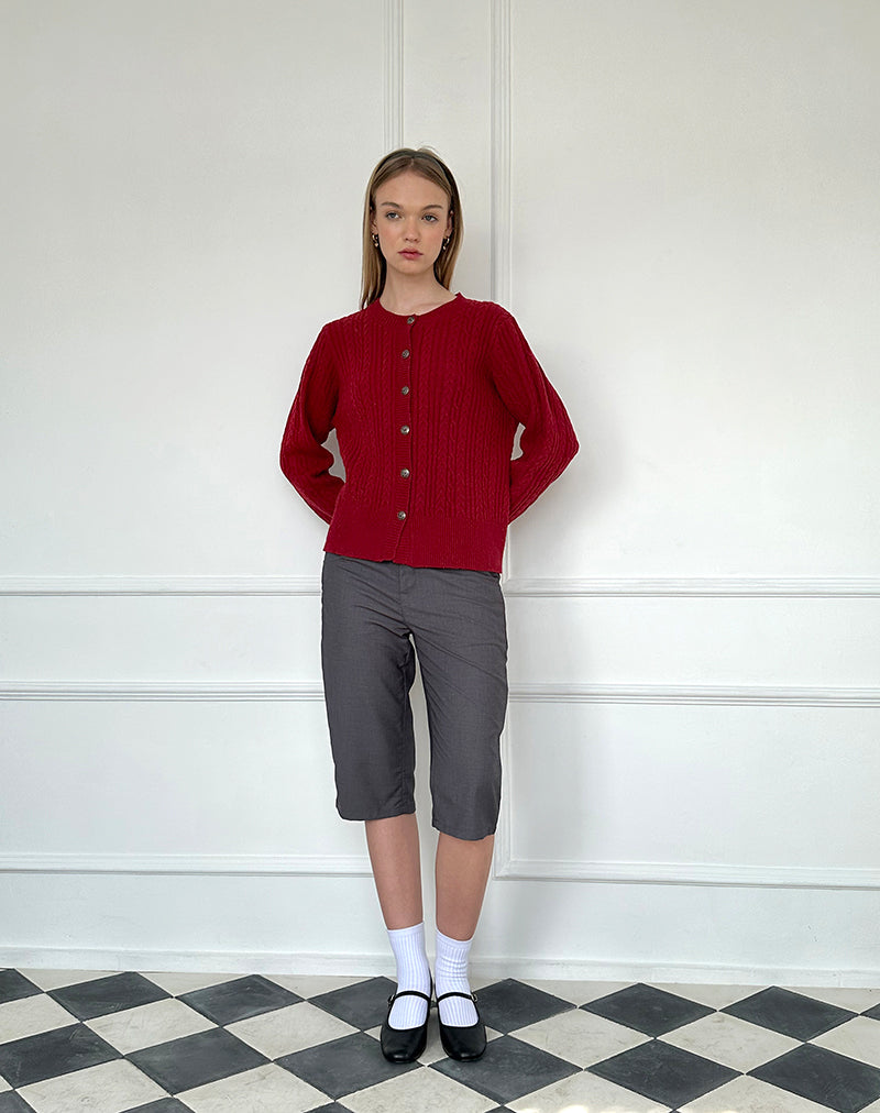 Image de Bavana Cardigan en rouge foncé