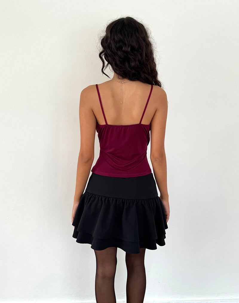 Image de Bea Cross Front Top in Burgundy