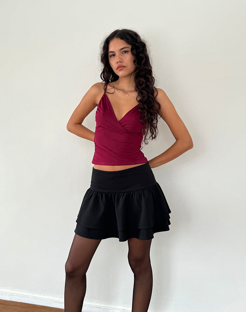 Image de Bea Cross Front Top in Burgundy