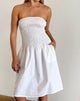 Image de Belesi Bandeau Midi Dress in Poplin White