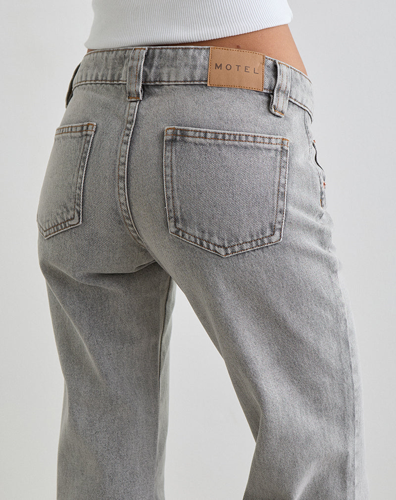 Image de Bell Bottom Low Rise Flare Jeans in Bleached Grey