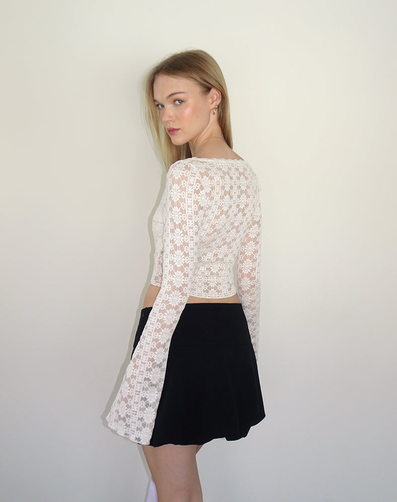 Image de Belle Long Sleeve Top in Regal Lace Ivory