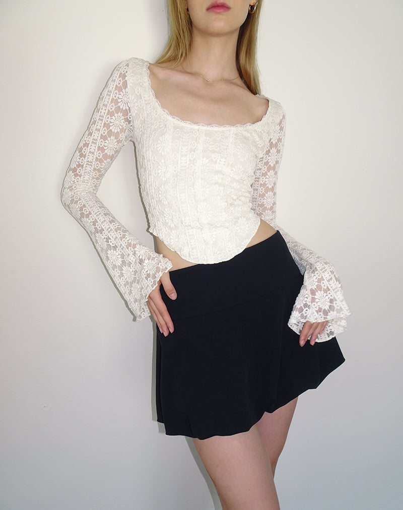 Image de Belle Long Sleeve Top in Regal Lace Ivory