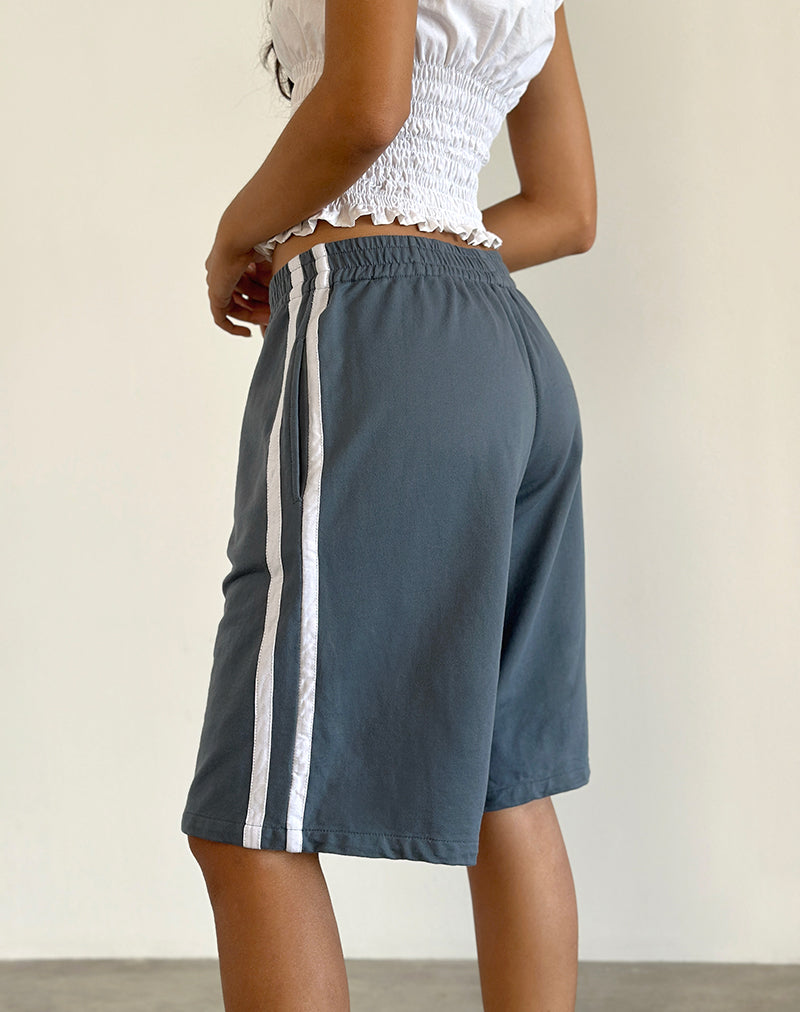 Image de Bena Short en Bleu Mirage avec rayures blanches