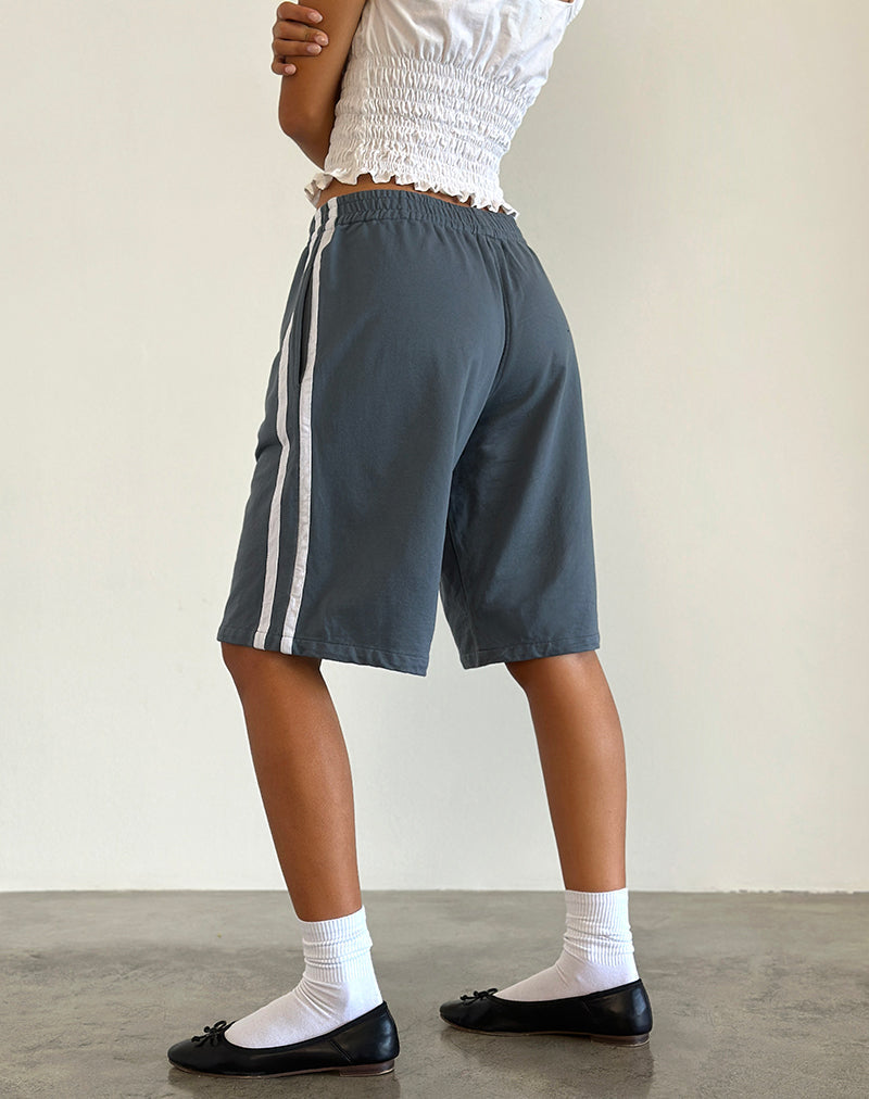 Image de Bena Short en Bleu Mirage avec rayures blanches