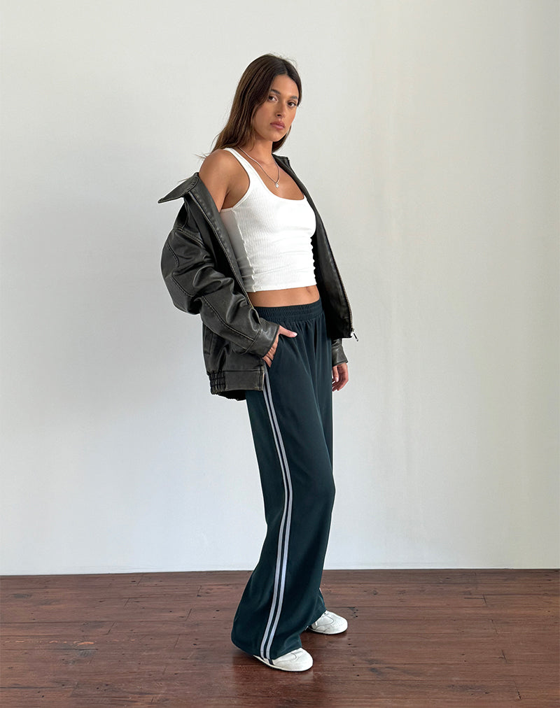 Image de Bennett Trouser in Forest with Blue Stripe