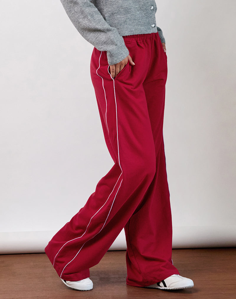 Pantalon de jogging Benton en rouge adrénaline avec bordure violette