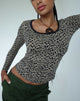 Image de Beshi Long Sleeve Top in Mini Cheetah Black Binding