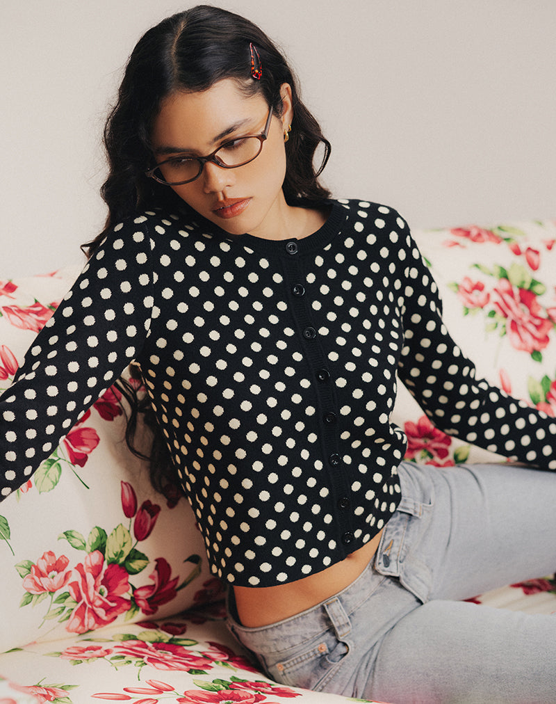 Cardigan Bhavina en Mono Polka