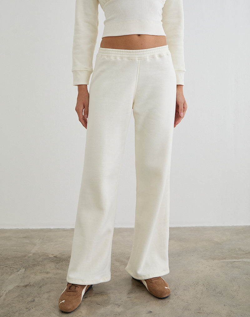 Image du pantalon de jogging ample Cille en molleton blanc hivernal