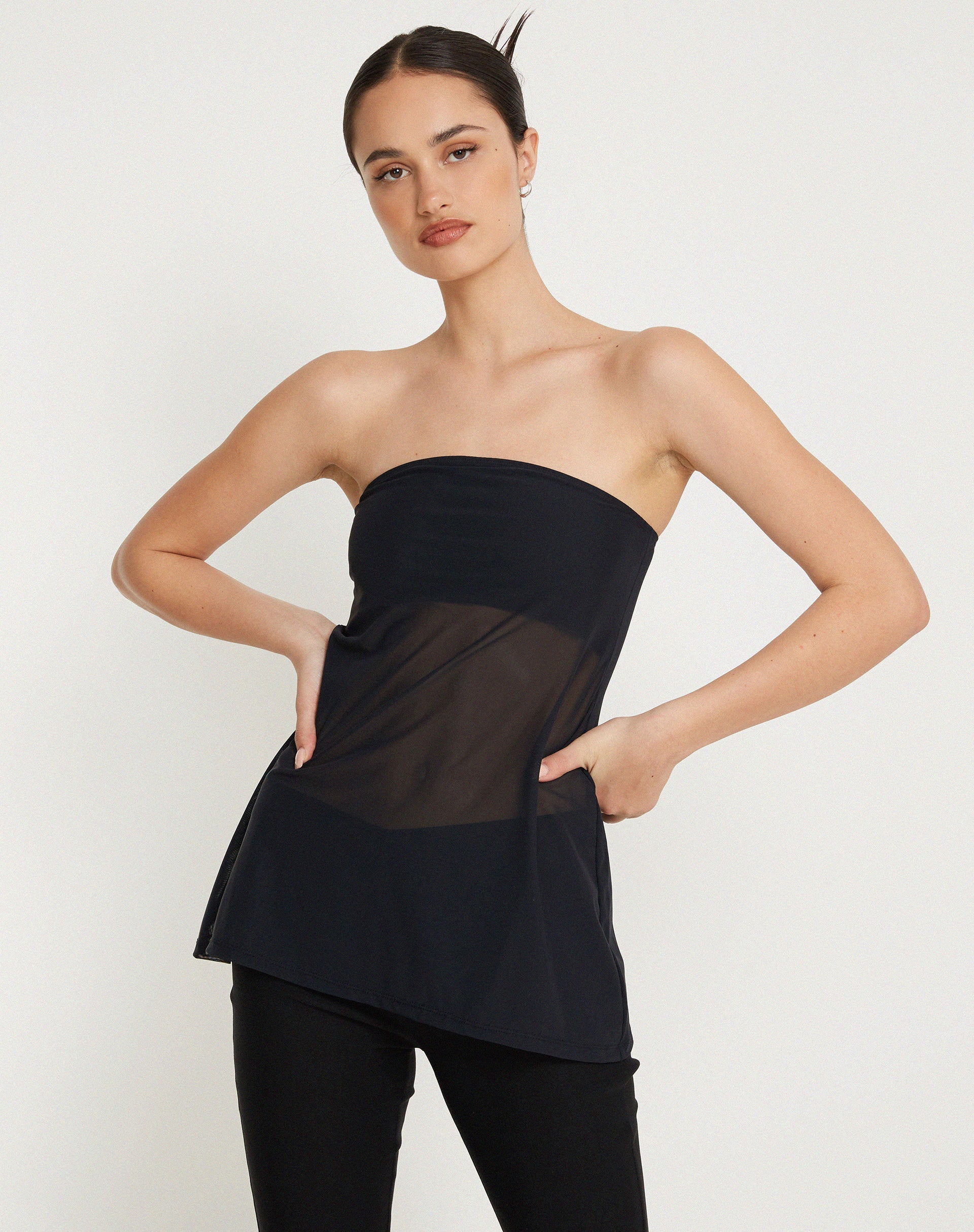 Image de Bilancia Bandeau Mesh Top in Black
