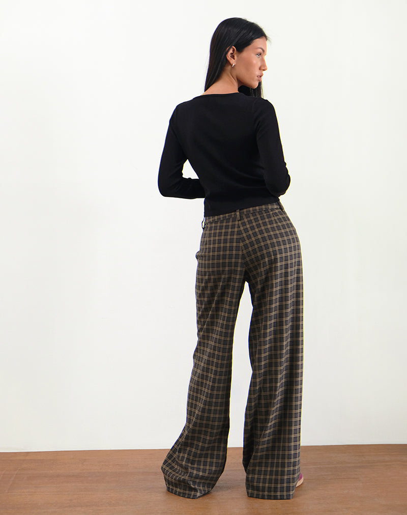 Image de Binar Trouser in Dark Brown Check (pantalon à carreaux marron foncé)