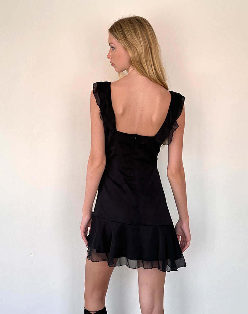 Image de Binita Mini Dress in Chiffon Black