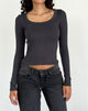 Image de Binlo Extra Long Sleeve Top in Black Forest