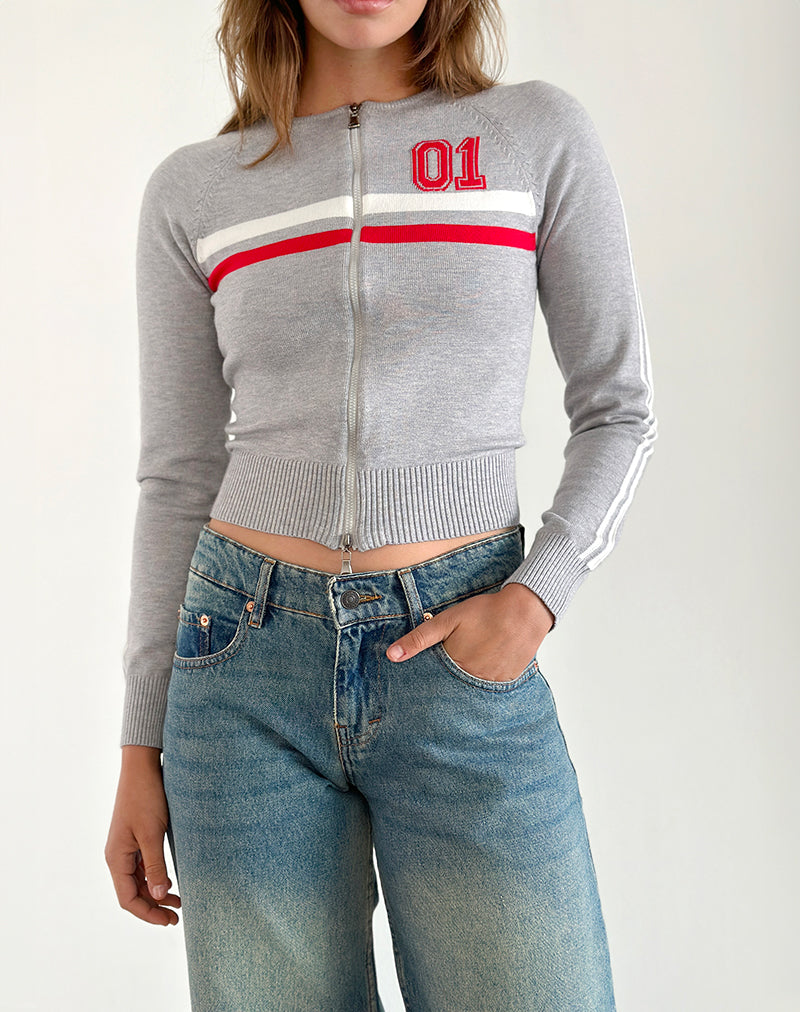Image de Binta Zip Through Jacket in Grey Marl