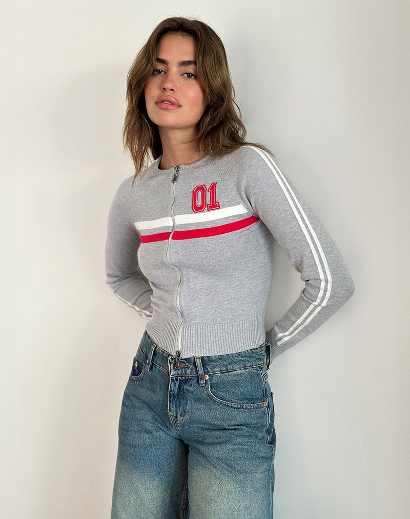 Image de Binta Zip Through Jacket in Grey Marl