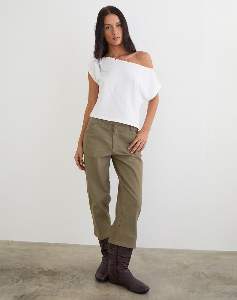 Image du haut Bizzy avec encolure cloutée en blanc cassé