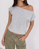 Image de Bizzy Top avec encolure cloutée en Grey Marl