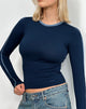 Image de Bonija Long Sleeve Top in Navy Faded Denim