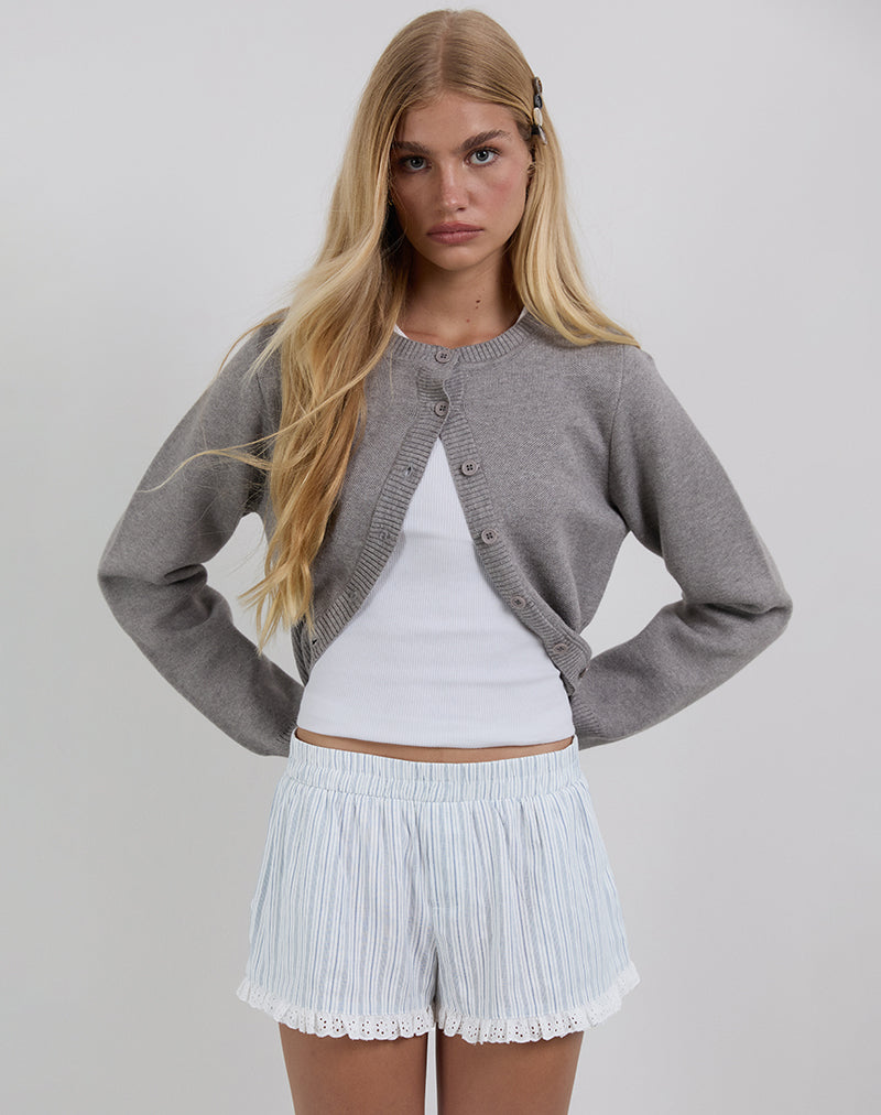 Image de Bonji Shorts in Linen White with Blue Stripe
