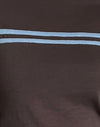 Brun chocolat avec reliure à deux bandes bleu cendré