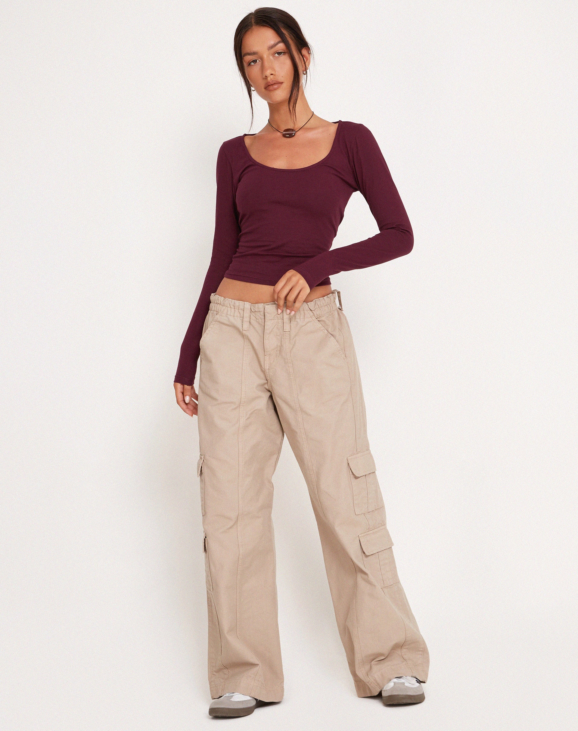 Image de Bonlo Long Sleeve Top in Fig
