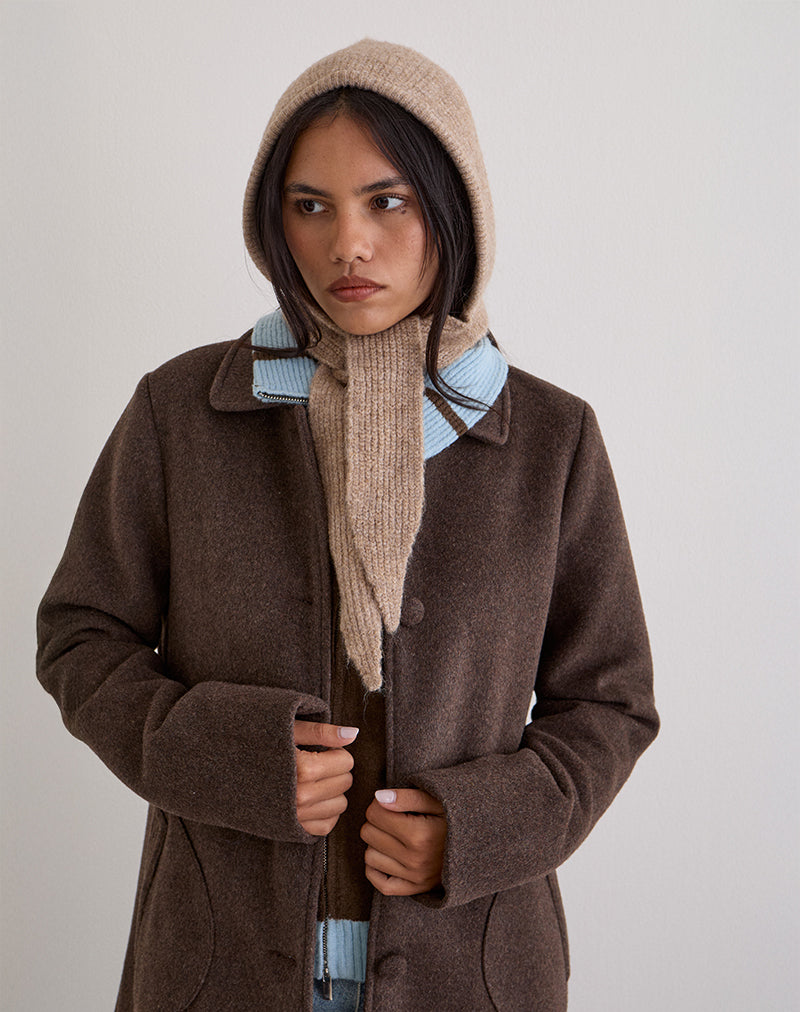 Bonnet en tricot beige