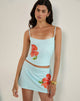 Image Of Boril Cami Top in Mono Flower Blue and Orange
