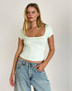 Image de Bovillo Cap Sleeve Top in Soft Mint