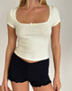 Image de Bovillo Cap Sleeve Top in Pointelle Ivory
