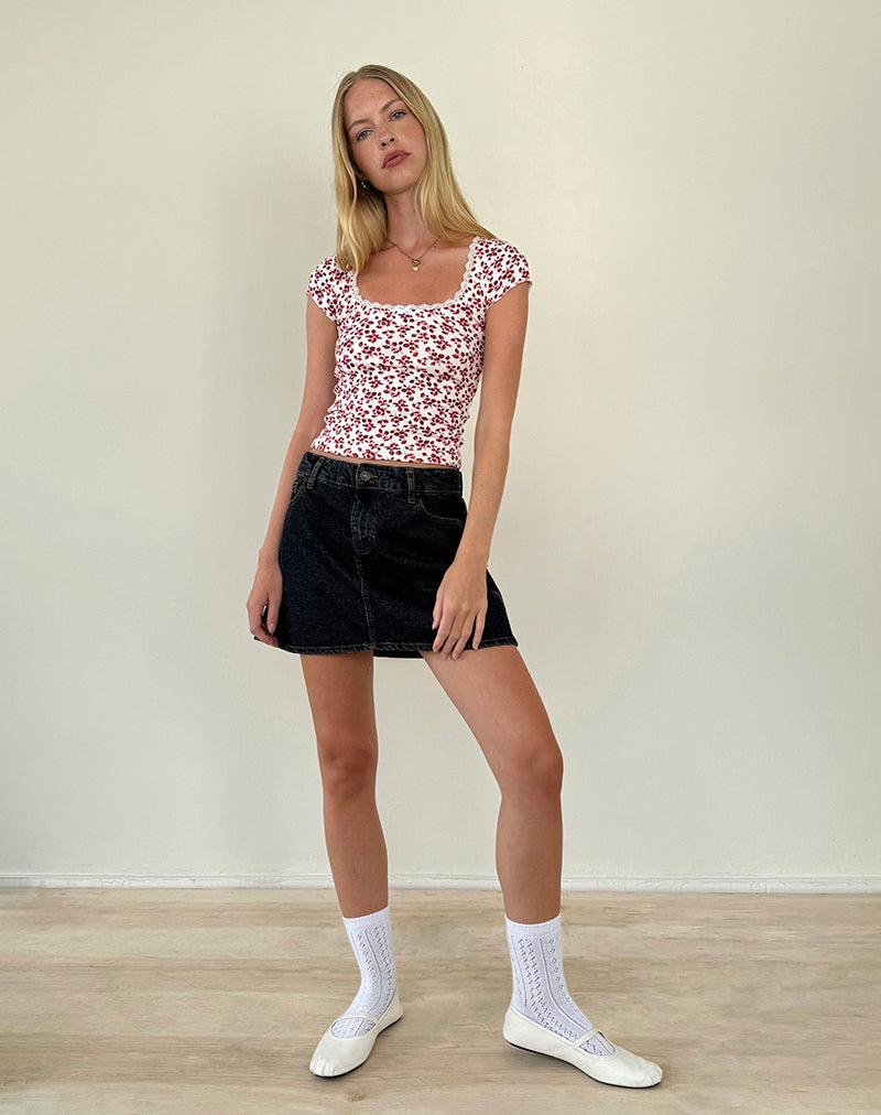Image de Bovillo Top in Summer Strawberry Off White