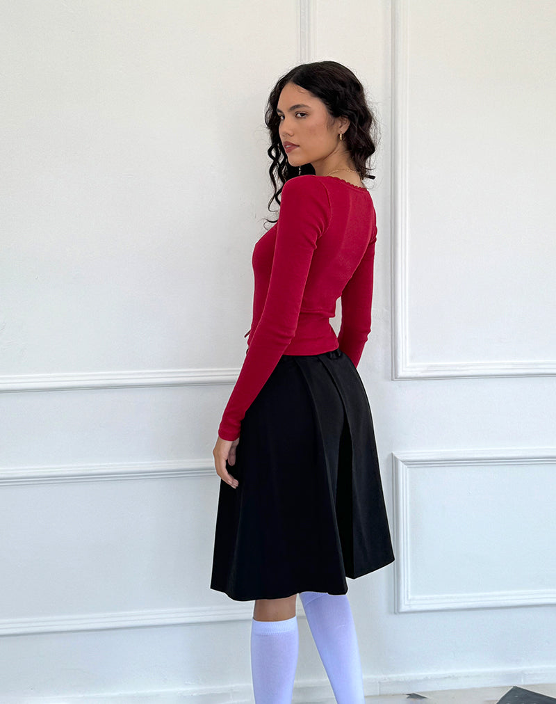 Image de Bovita Long Sleeve Top in Adrenaline Red
