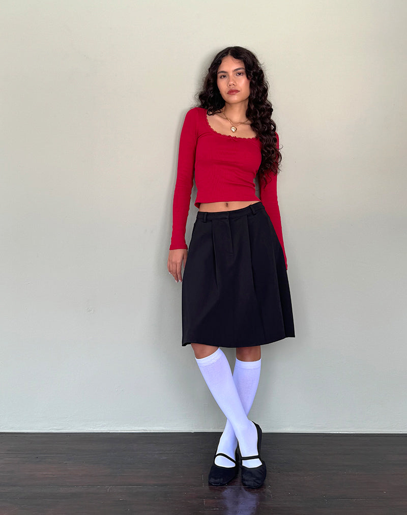Image de Bovita Long Sleeve Top in Adrenaline Red