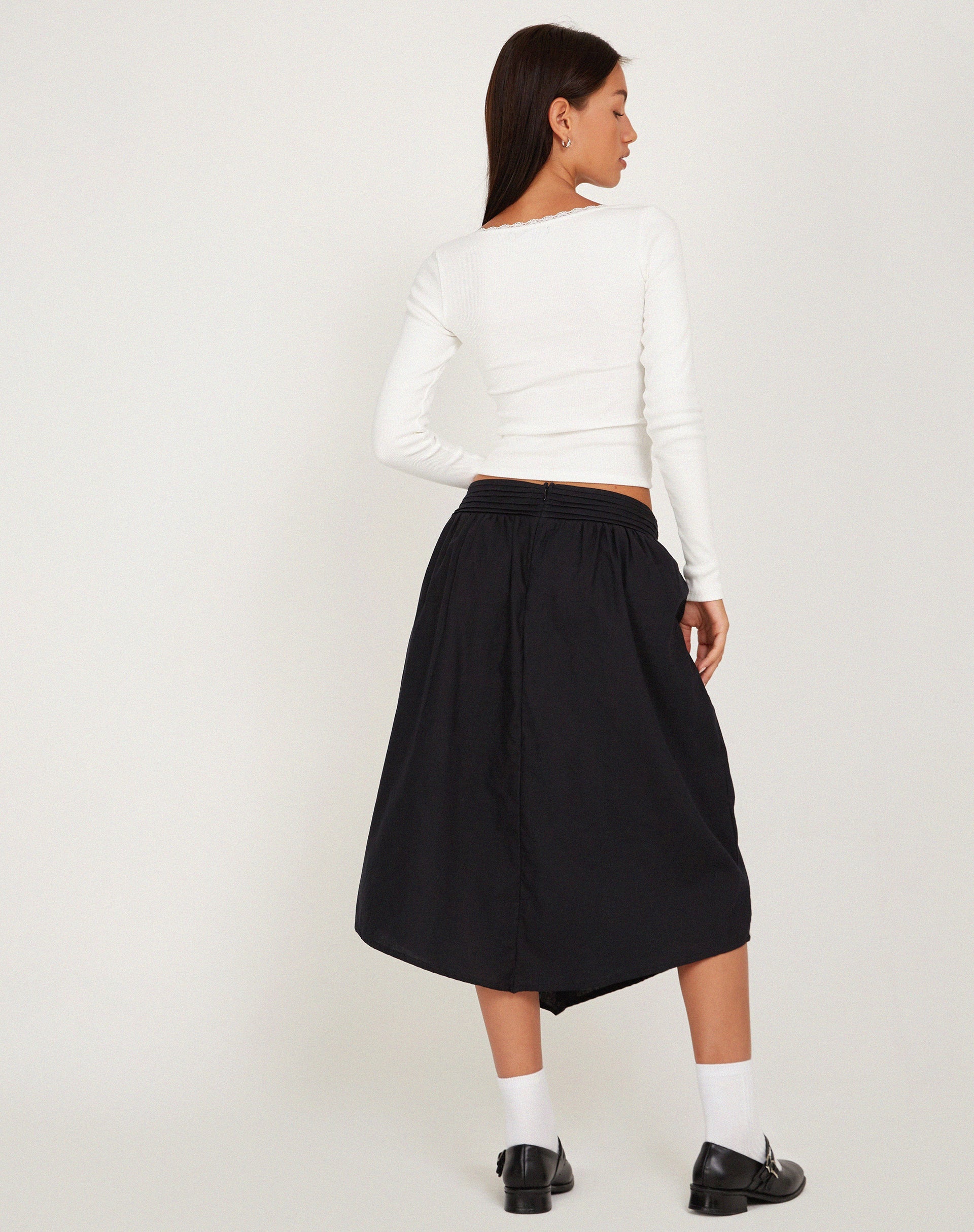 Image de Bovita Long Sleeve Top in Rib White