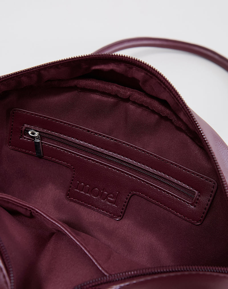 Image du sac bowler en crème et bourgogne