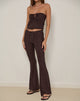 Image de Dan Tie Front Flared Trous in Broderie Brown