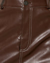 PU Chocolat amer avec couture ivoire
