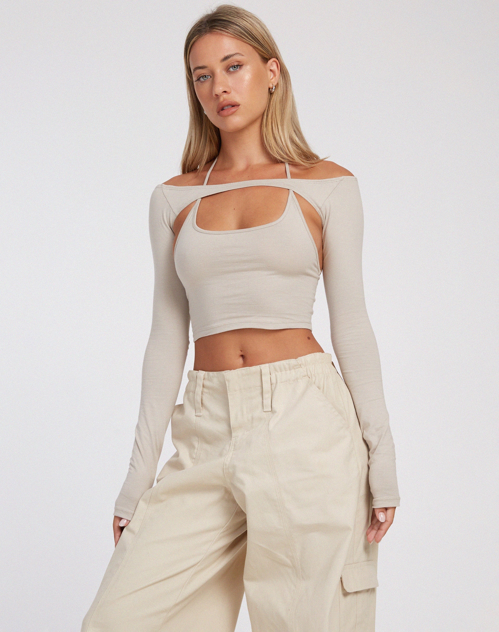 image de Brandy Long Sleeve Top in Coconut Milk