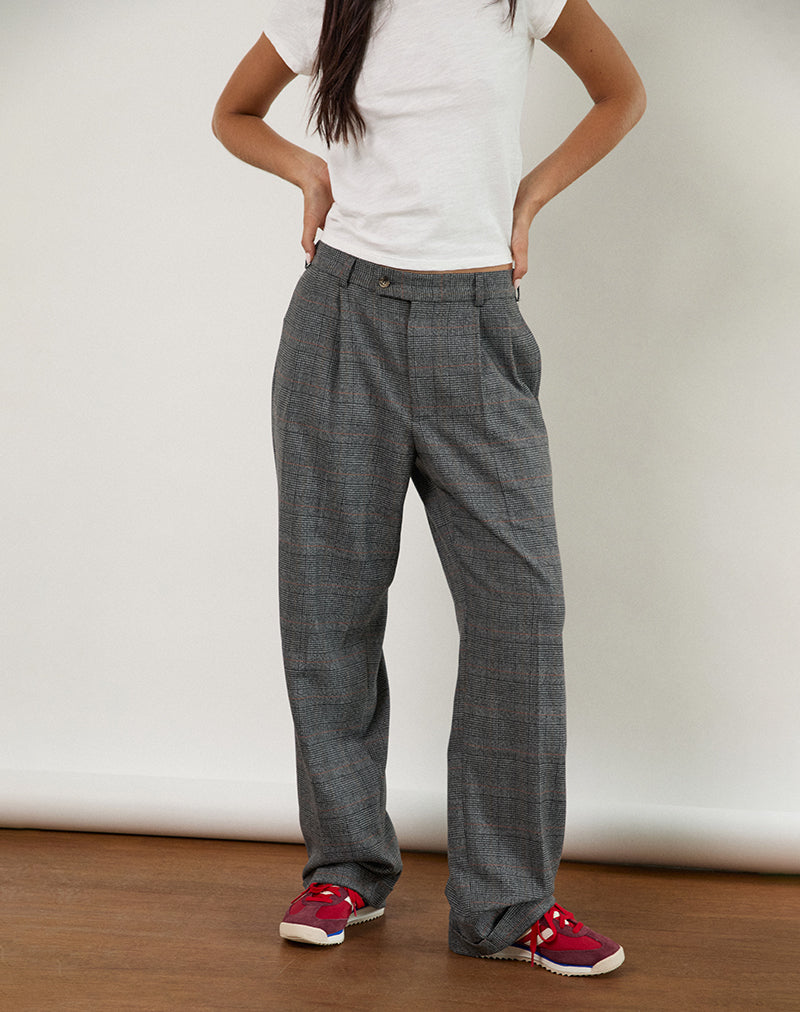Pantalon Brayden à carreaux gris de tailleur