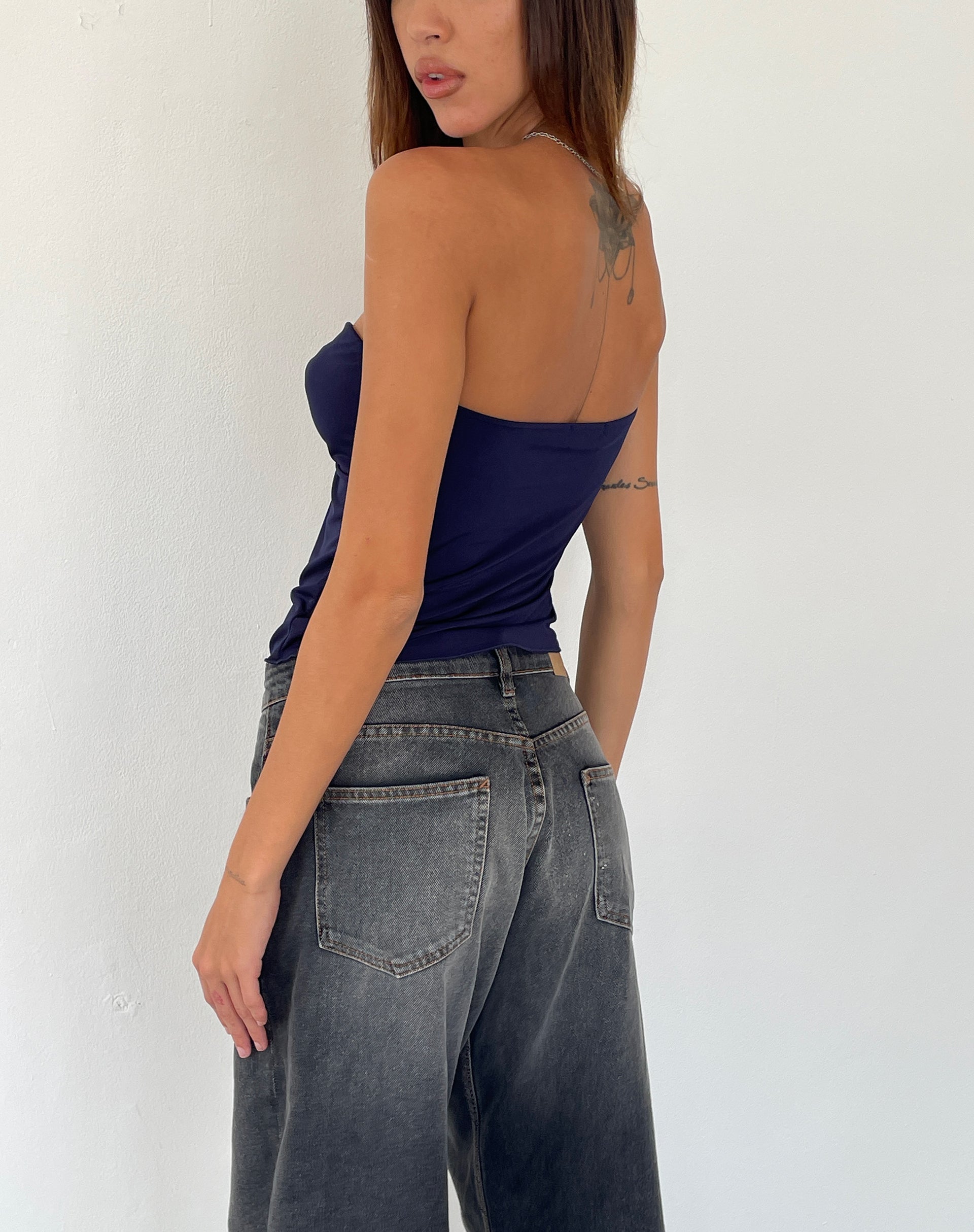 Image de Brea Bandeau Butterfly Top in Slinky Navy