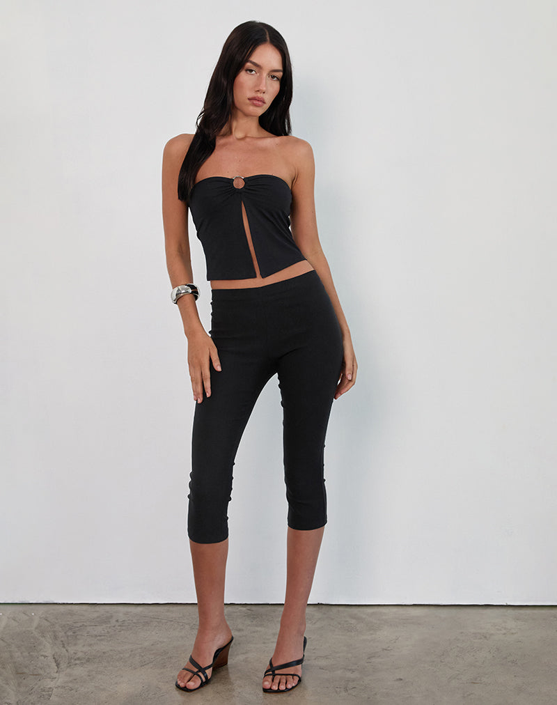 Image de Brea Hardware Butterfly Top in Rayon Jersey Black