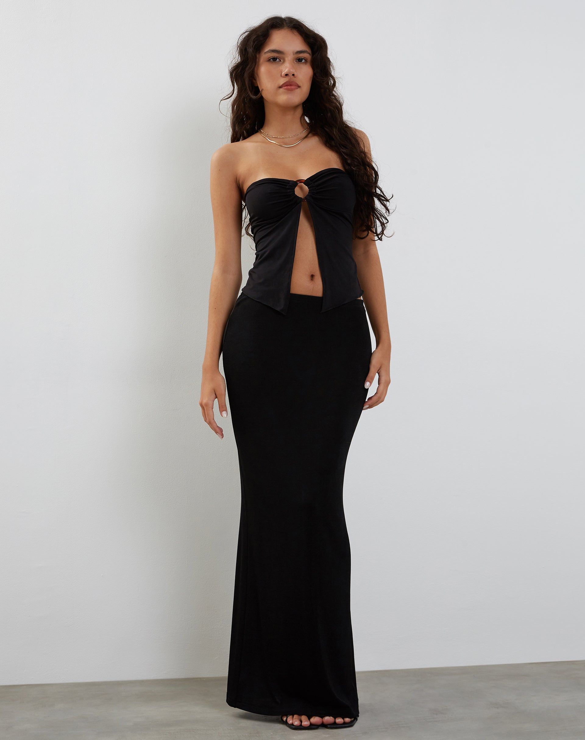 Image de Brea Bandeau Top in Slinky Black