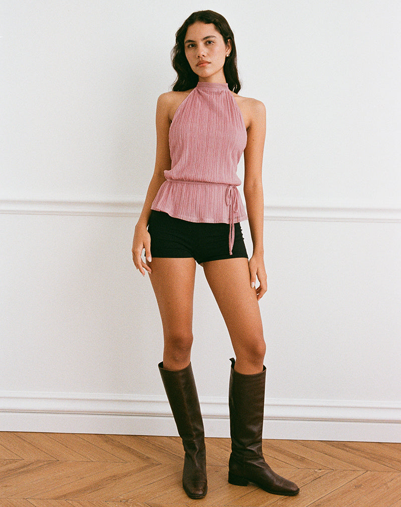 Image de Brienne Top in Chiffon Plisse Pink