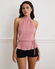 Image de Brienne Top in Chiffon Plisse Pink