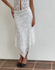 Image de Cinta Low Rise Midi Skirt in Lace Ivory (jupe midi à taille basse en dentelle)