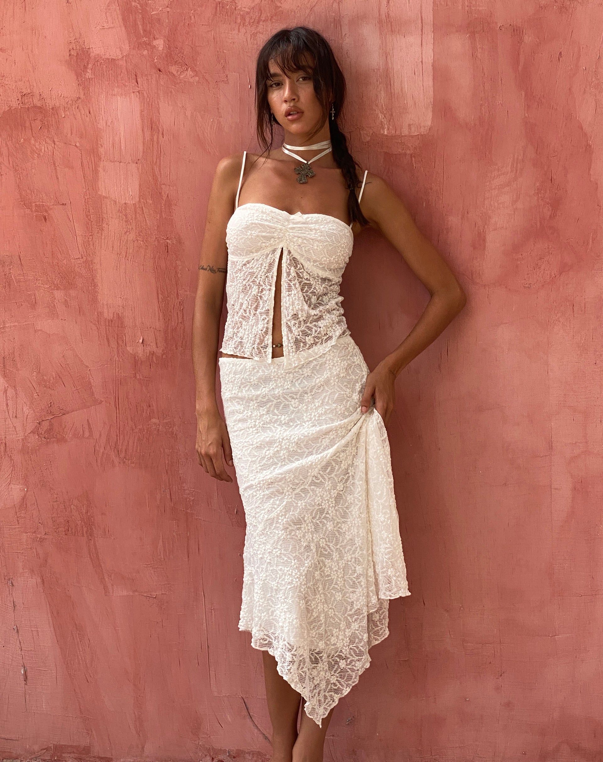 Image de Briony Butterfly Top in Lace Ivory