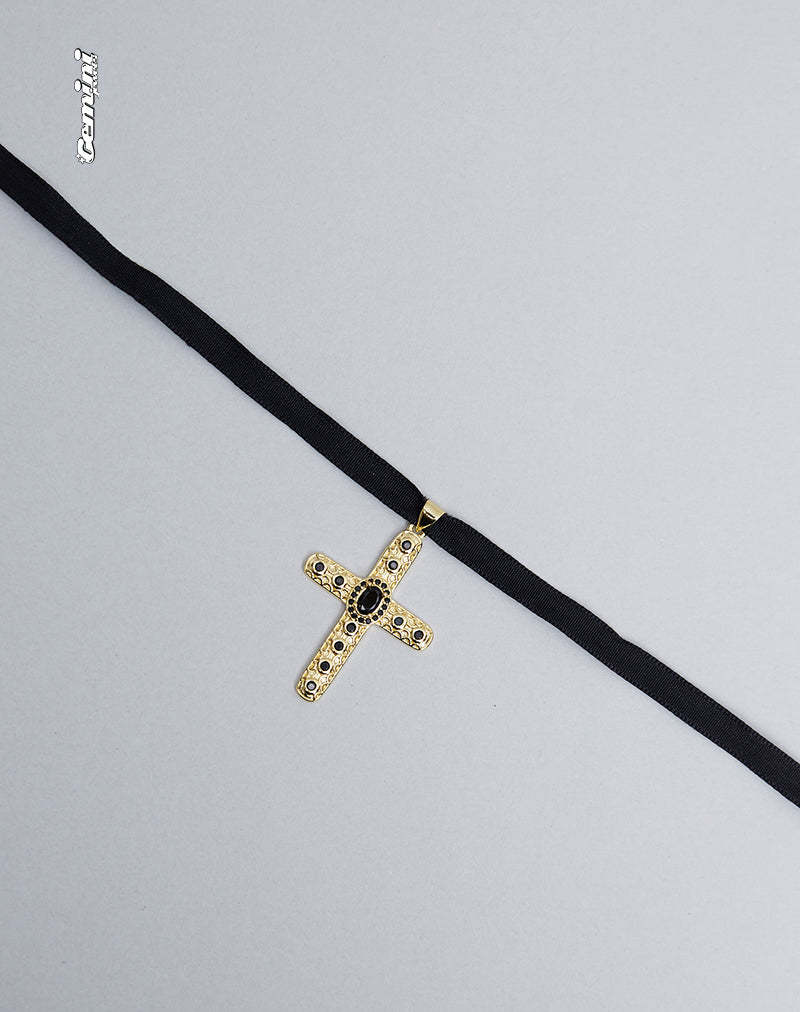 Image du collier ras du cou Brooklyn Cross de Gemini Jewels
