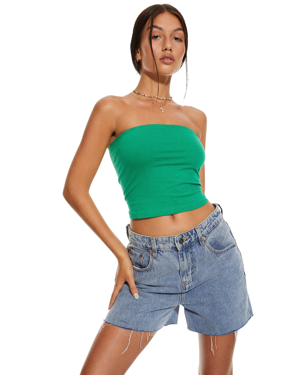 MOTEL X BARBARA Top bandeau Shae, vert buisson