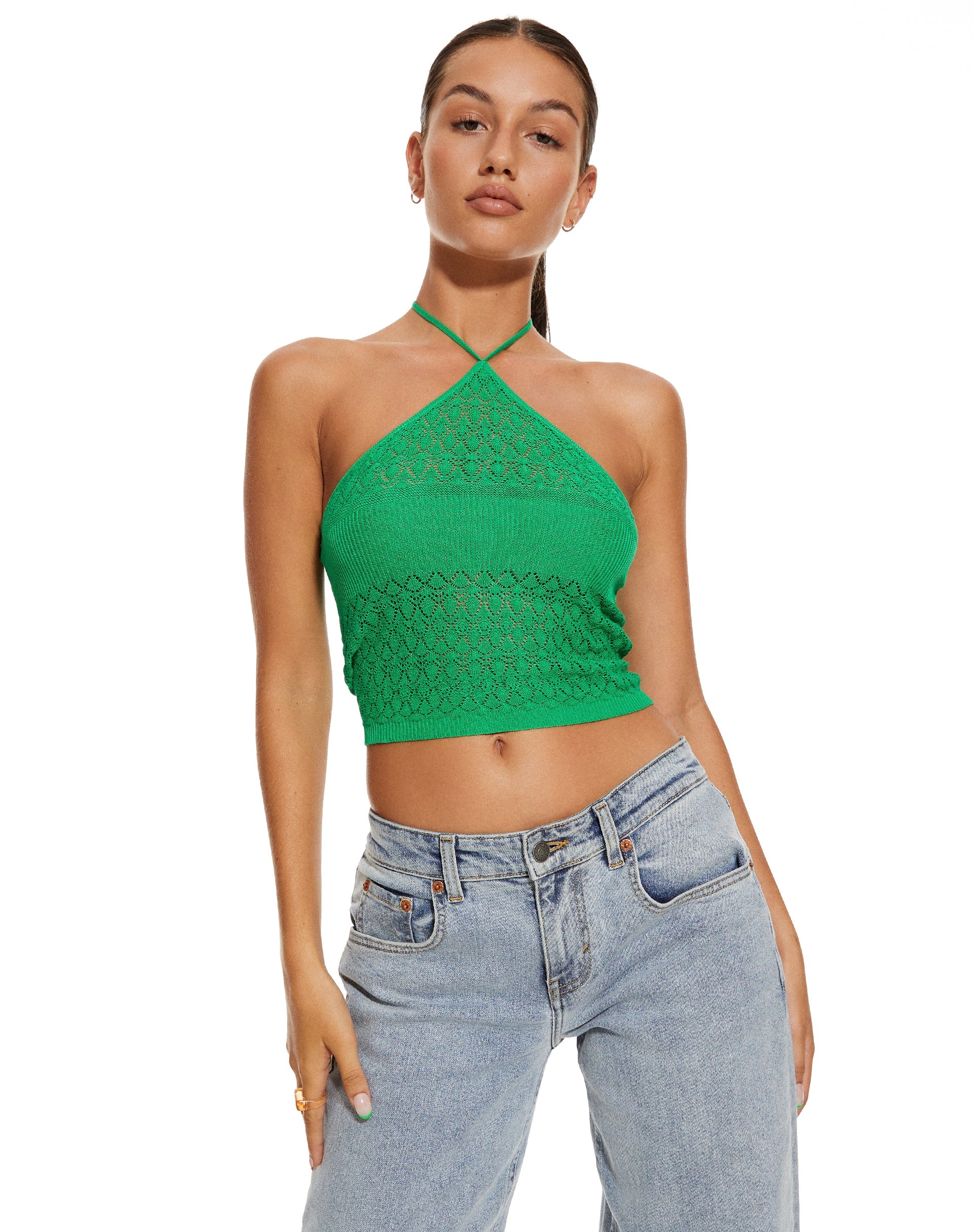 image de MOTEL X BARBARA Jinu Crop Top in Green